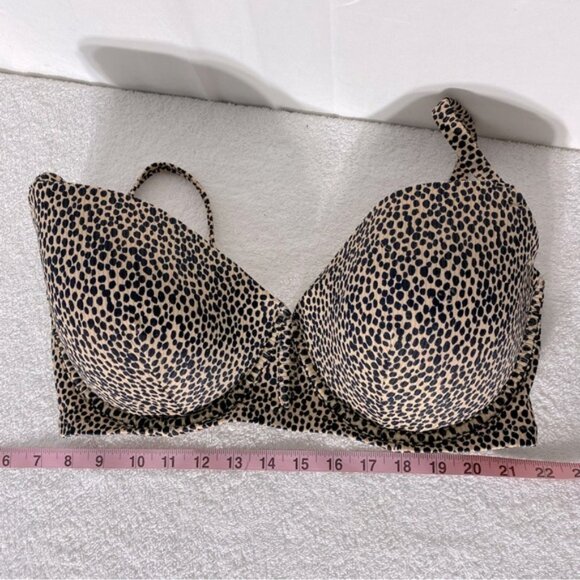 5/$25 Shade & Shore Leopard Print Bikini Bra Top 38DD - Picture 6 of 11